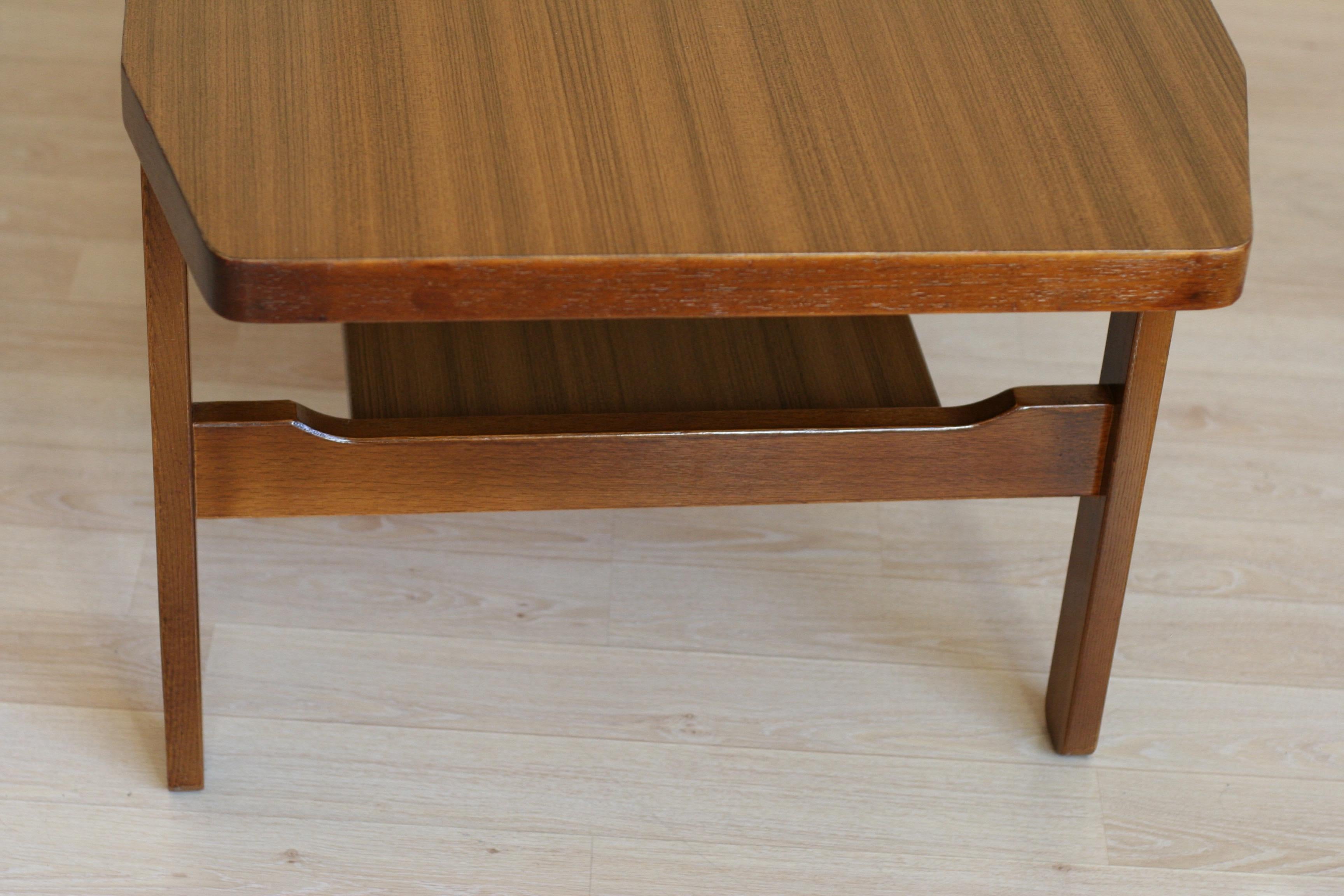 Vintage Lithuanian Hexagon Form Wooden Coffee Table, 1970s For Sale 3