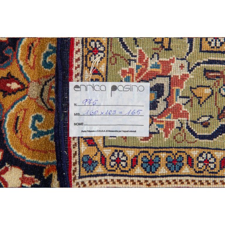 Elegant perfect vintage AGRA carpet with garden design: placed in the hall, it kindly invites You to enter as in a garden. The robust and precise knotting does not fear the continuous comings and goings. Do not use a vacuum cleaner to clean it, only