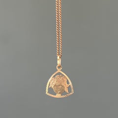 Vintage Little Girl with Bow 14K Gold Charm Pendant