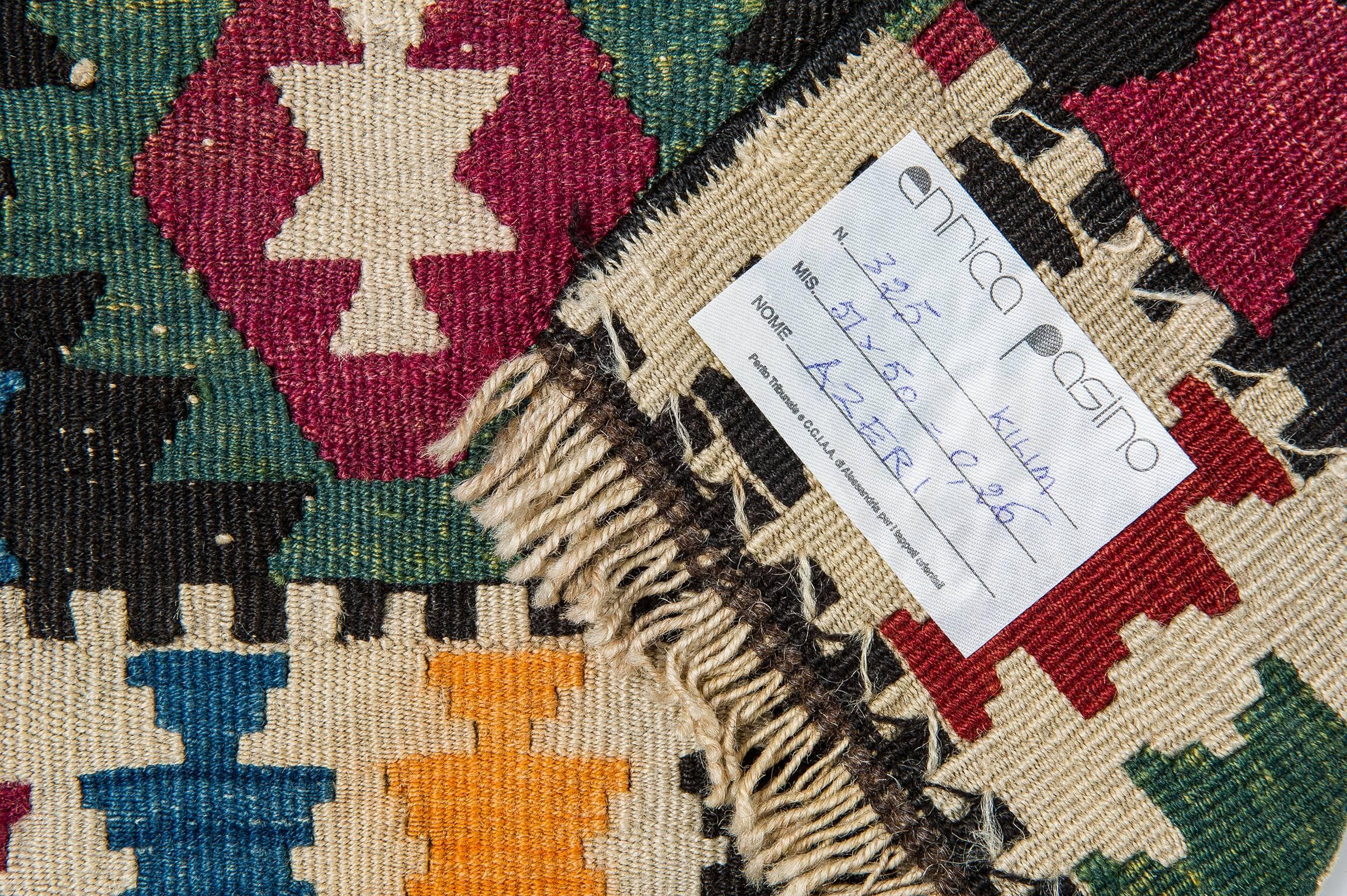  Seltenes kleines Paar Kilims Azeri oder Shahsavan für Hocker oder Sonderkissen (Sonstiges) im Angebot