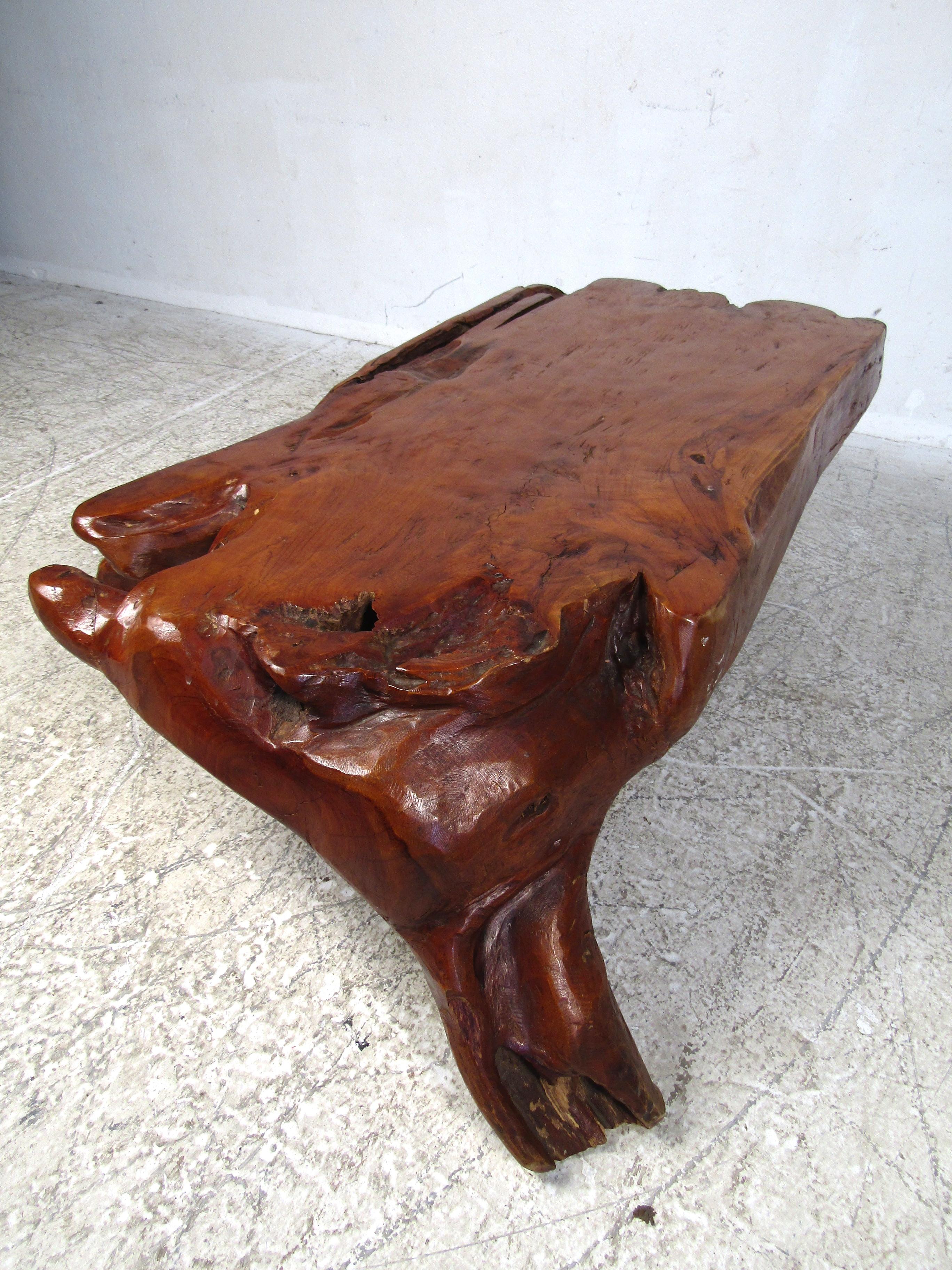 Vintage Live-Edge Coffee Table For Sale 5