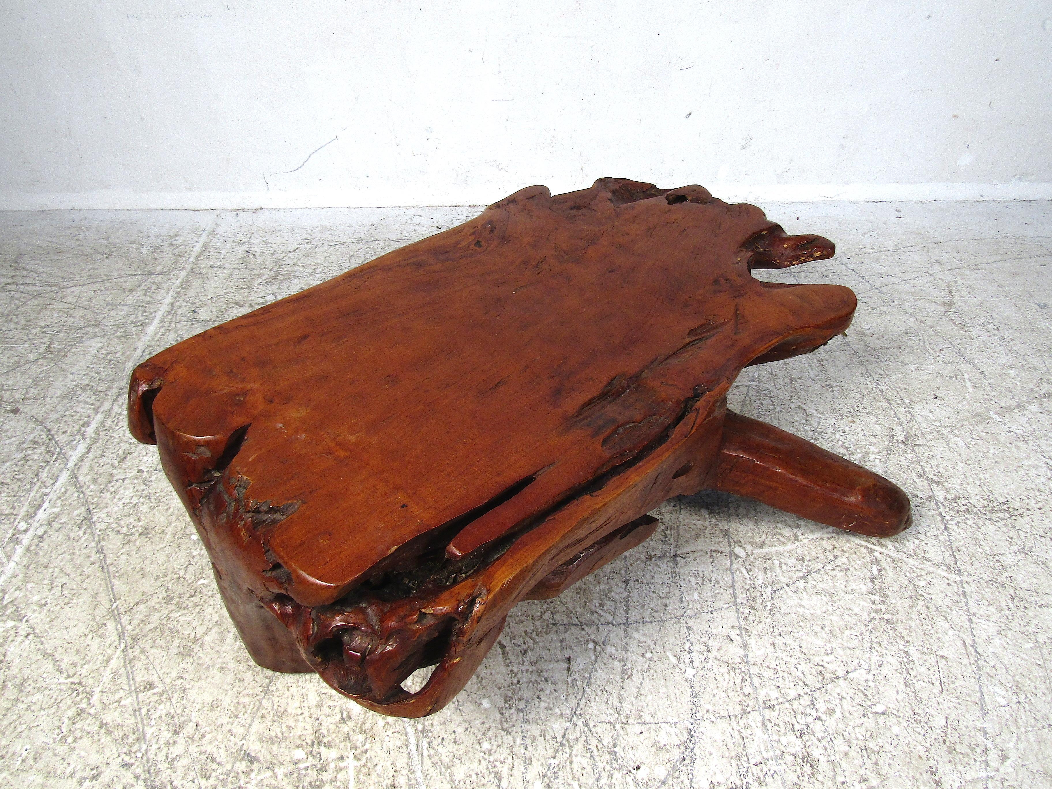 Mid-Century Modern Vintage Live-Edge Coffee Table For Sale