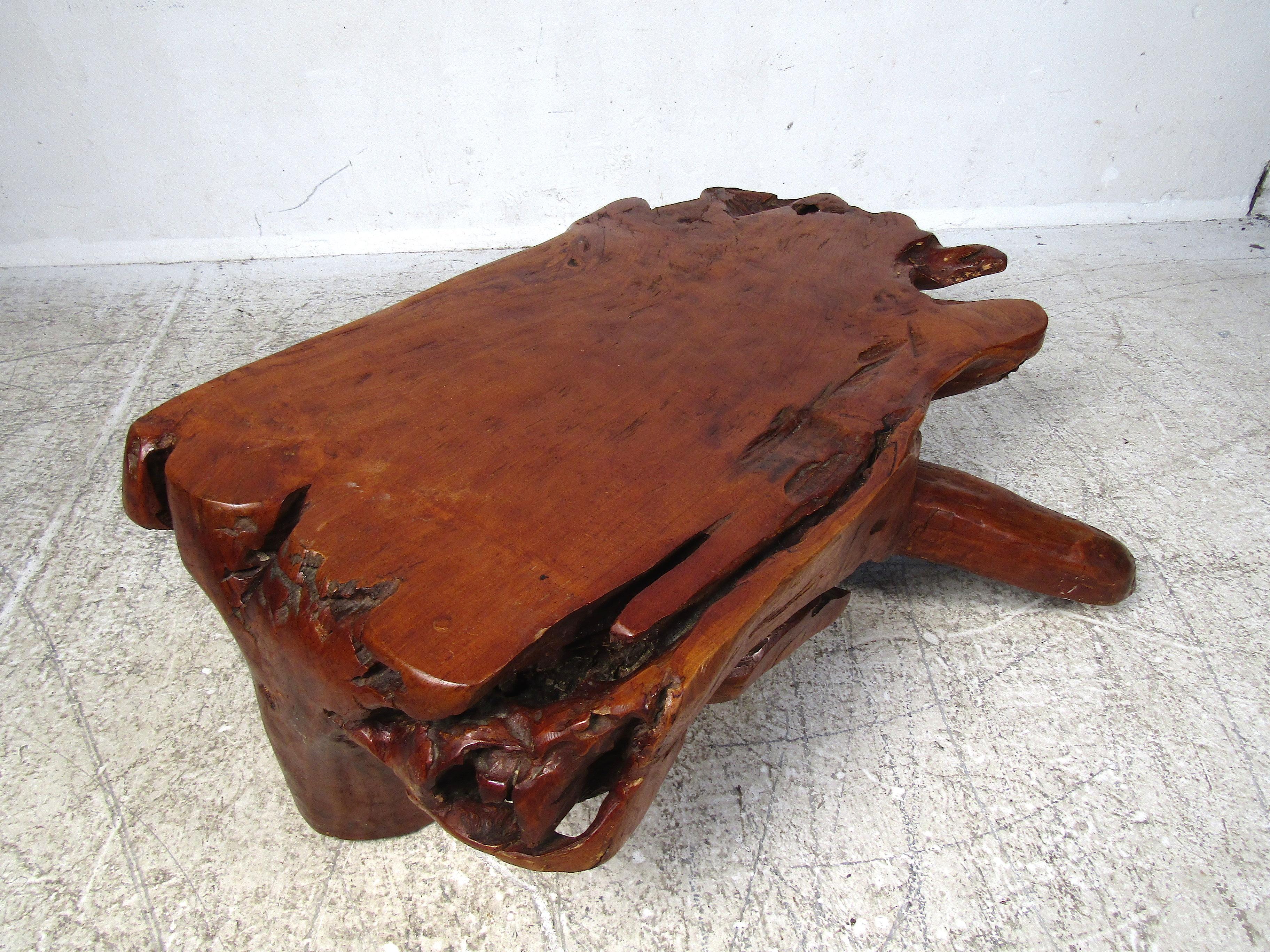 20th Century Vintage Live-Edge Coffee Table For Sale