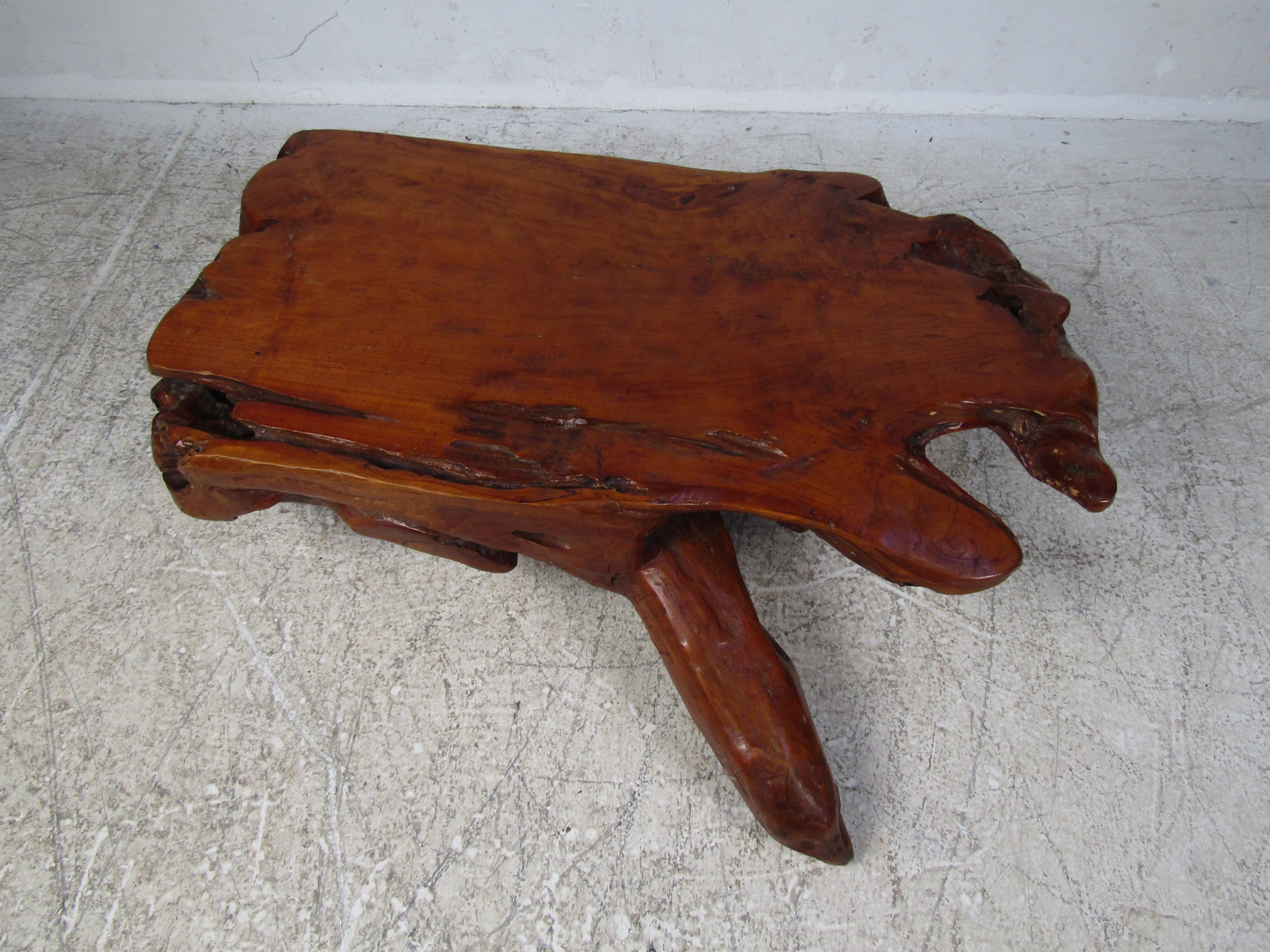 Vintage Live-Edge Coffee Table For Sale 1