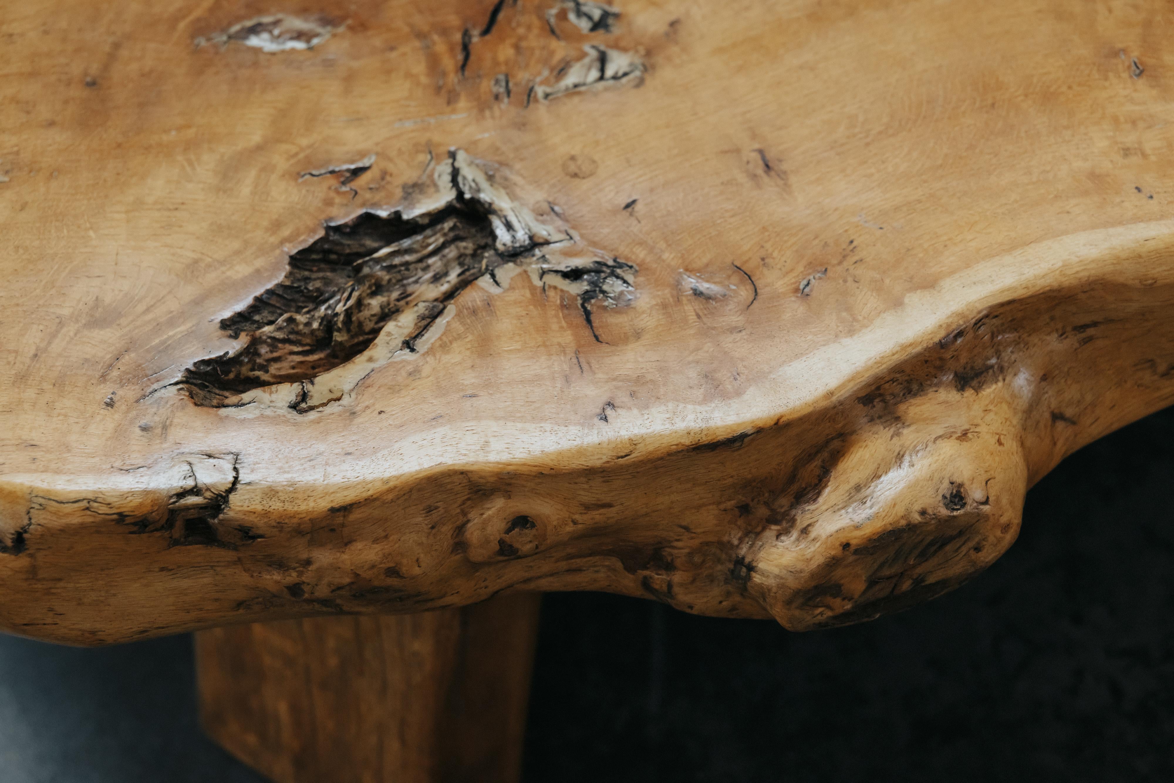 Vintage Live Edge Coffee Table From France, Circa 1960 For Sale 5