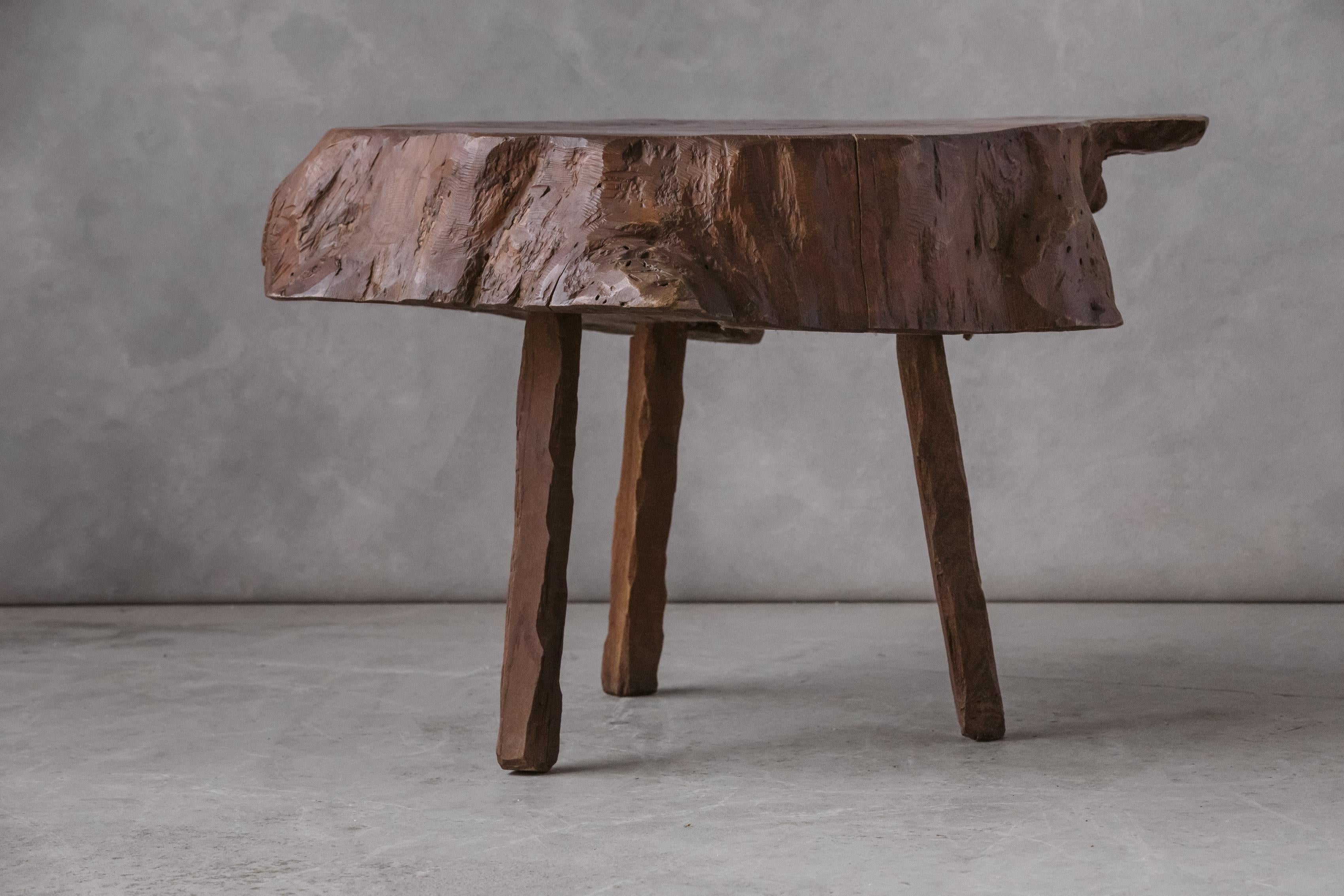 European Vintage Live Edge Coffee Table from France, circa 1960