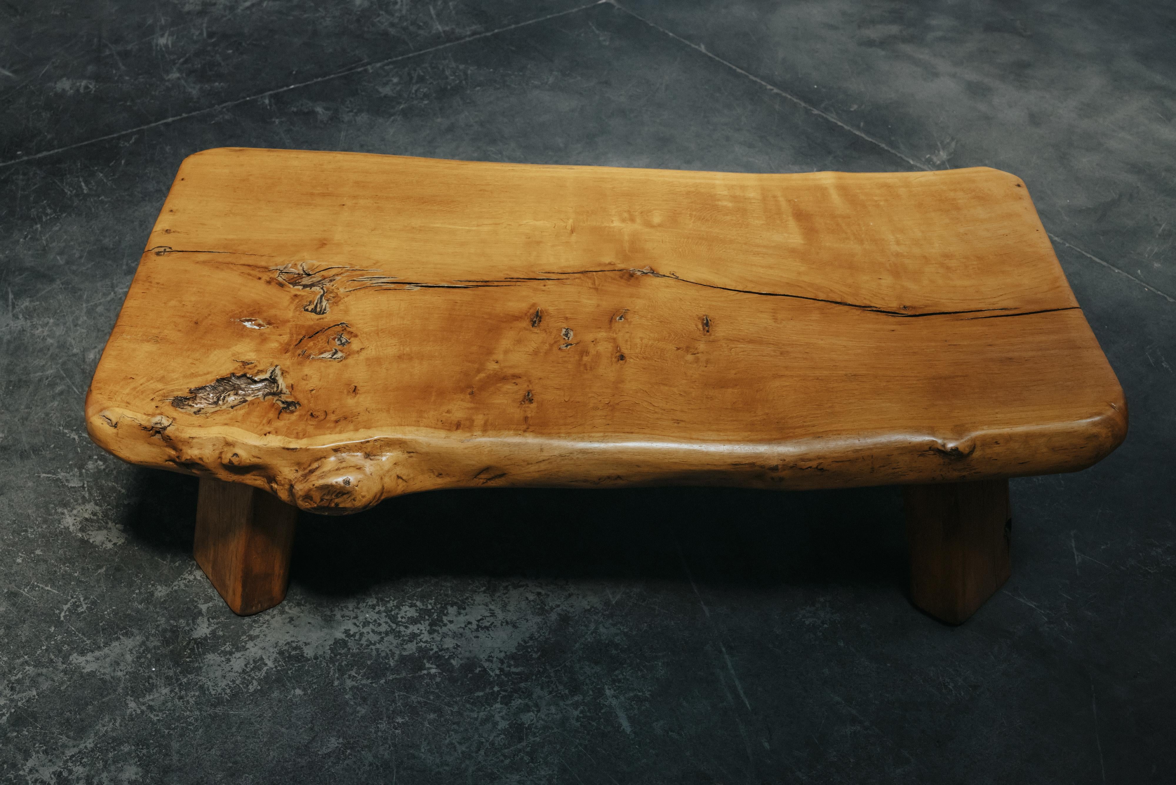 Mid-20th Century Vintage Live Edge Coffee Table From France, Circa 1960 For Sale