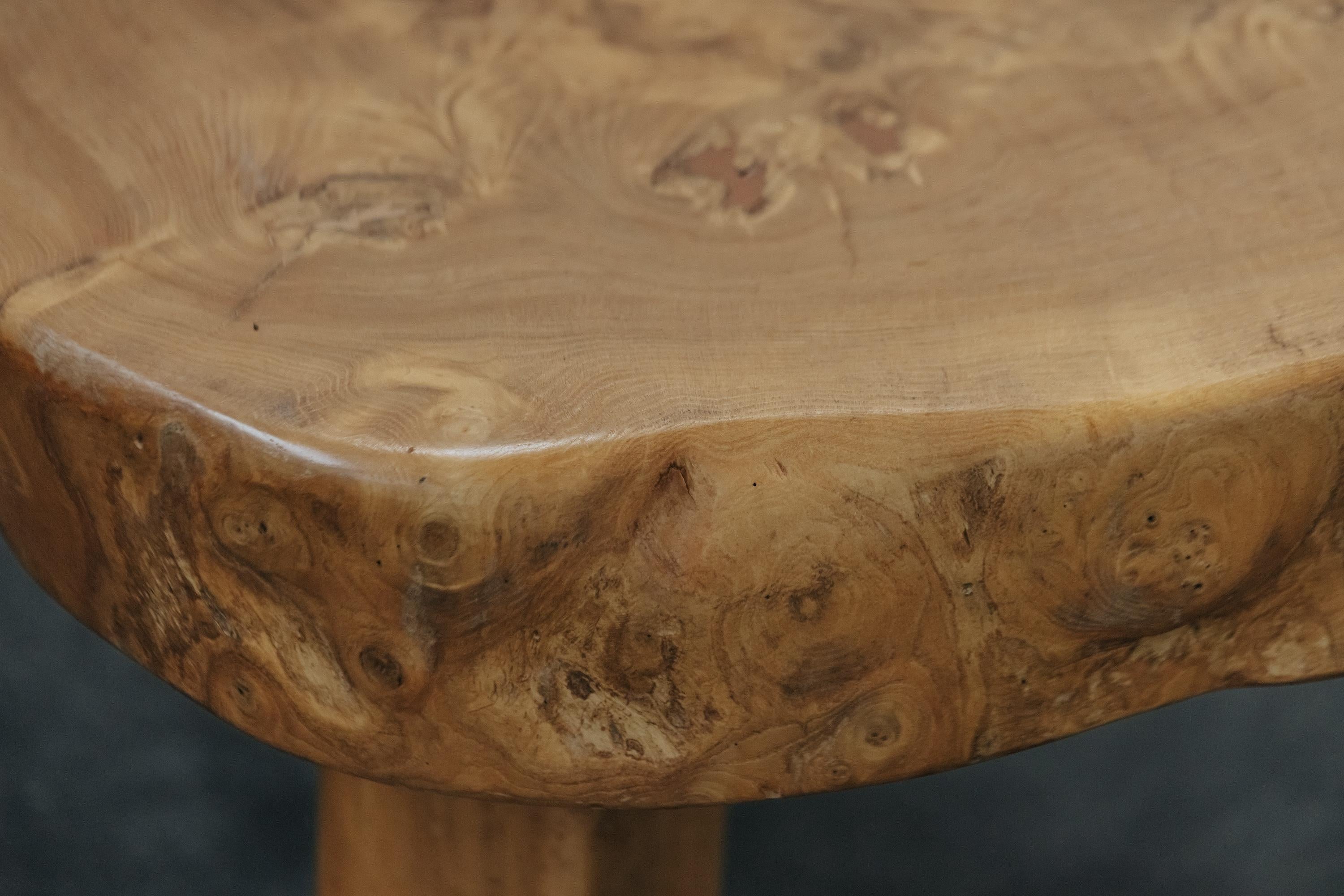 Pin Table basse vintage à bords vifs de France, vers 1960 en vente