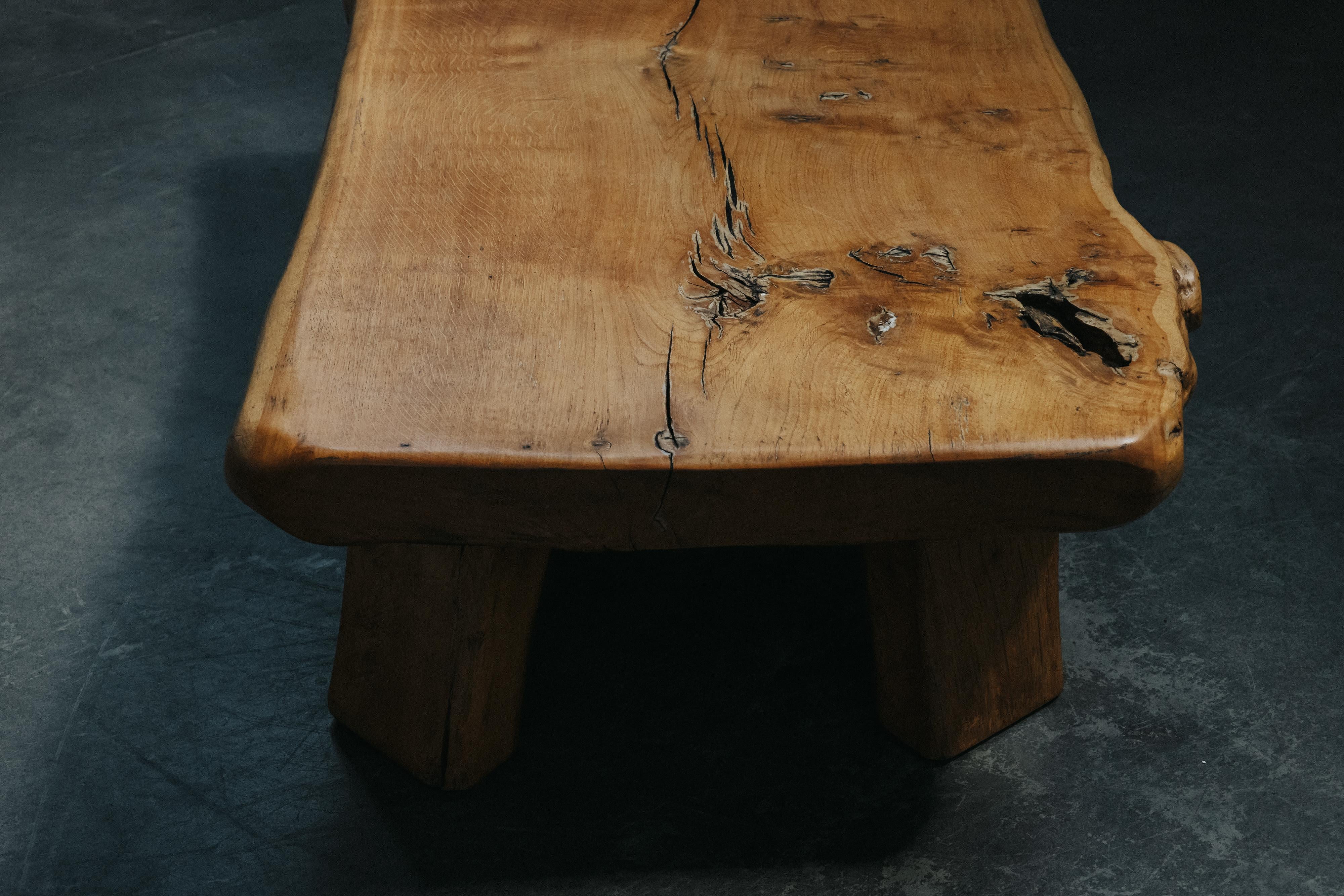 Vintage Live Edge Coffee Table From France, Circa 1960 For Sale 1