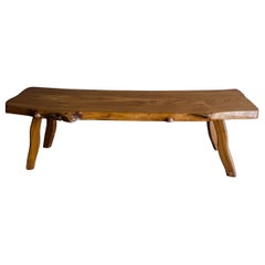 Vintage Live Edge Coffee Table From France, Circa 1960