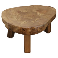 Vintage Live Edge Coffee Table From France, Circa 1960