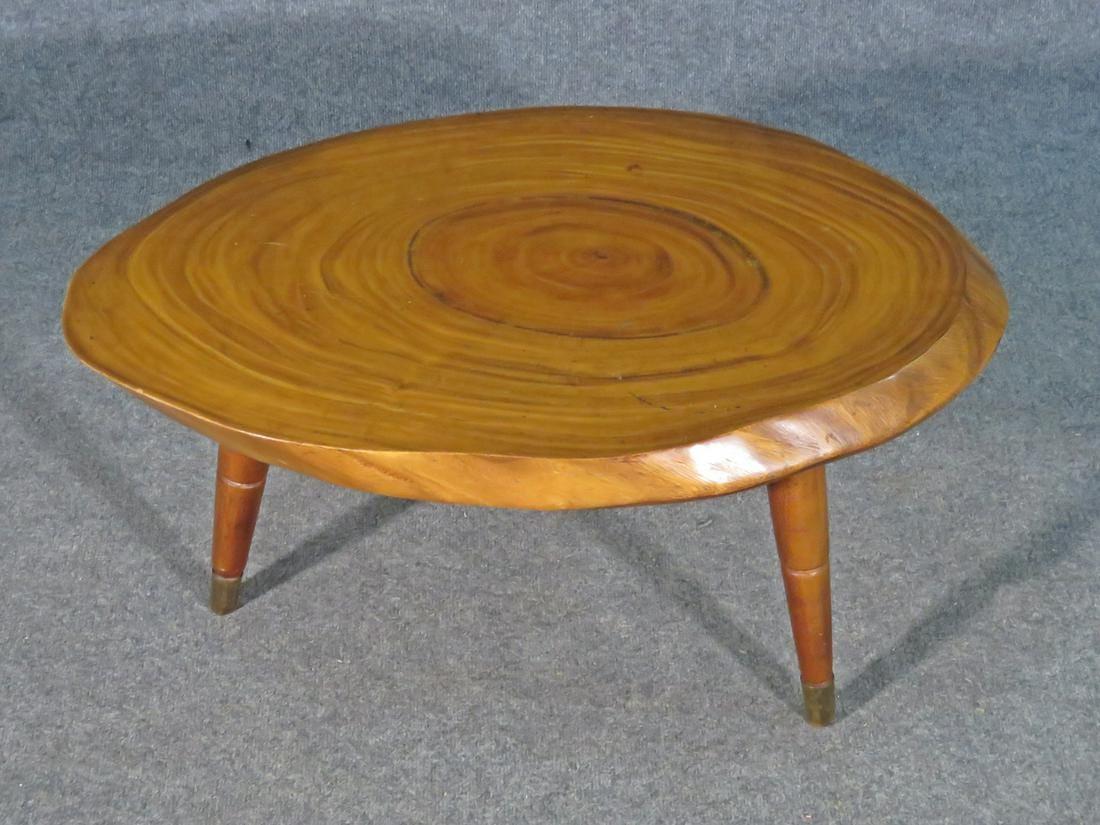 One-of-a-kind live edge end table by Faircraft Manila Studio. Please confirm item location with seller (NY/NJ).