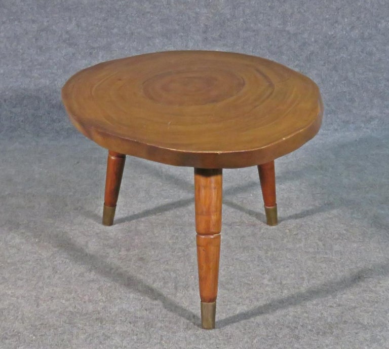 Vintage Live Edge End Table by Faircraft Manila Studio For Sale at 1stDibs