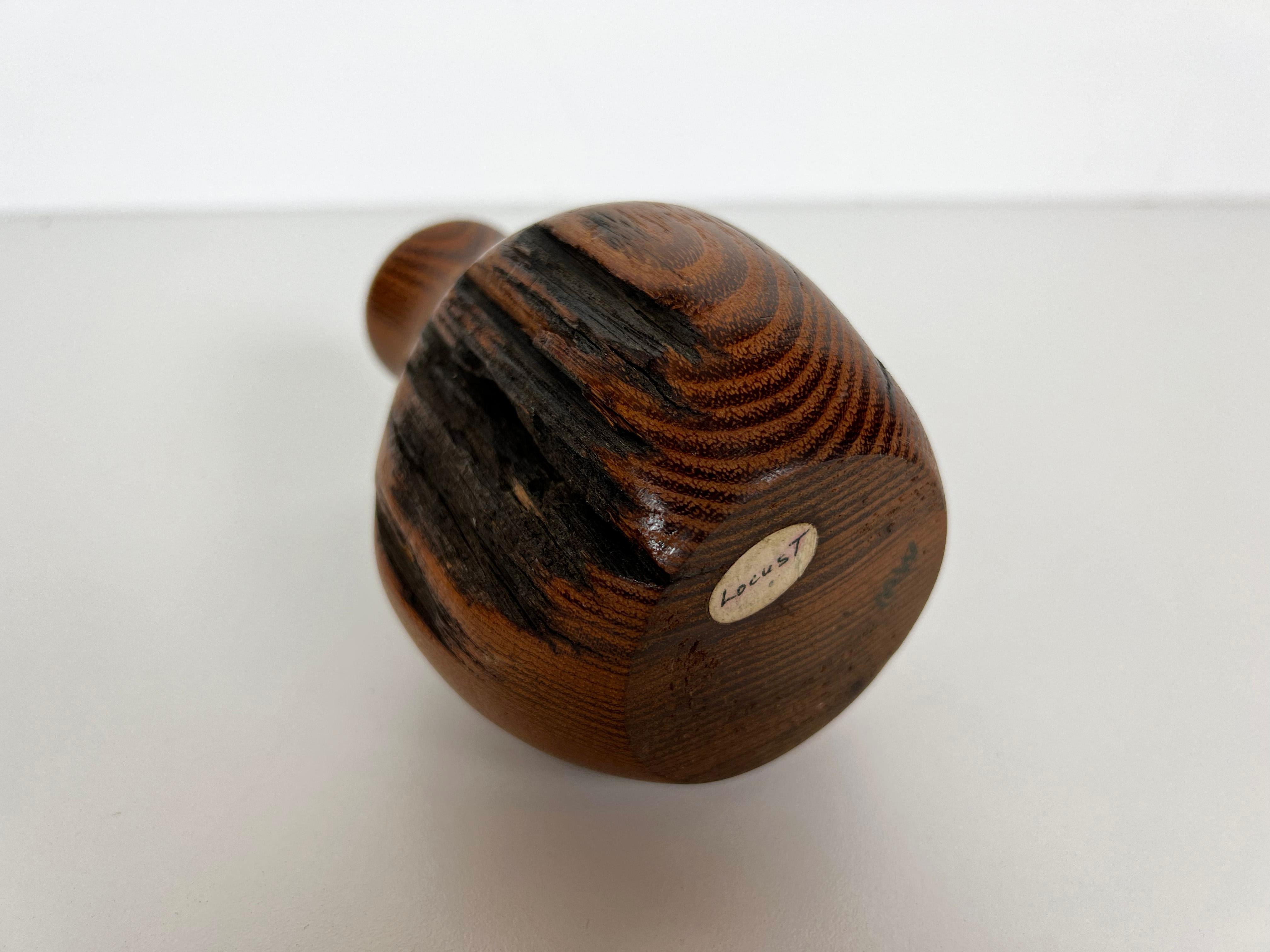 20th Century Vintage Live Edge Locust Wood Budvase For Sale