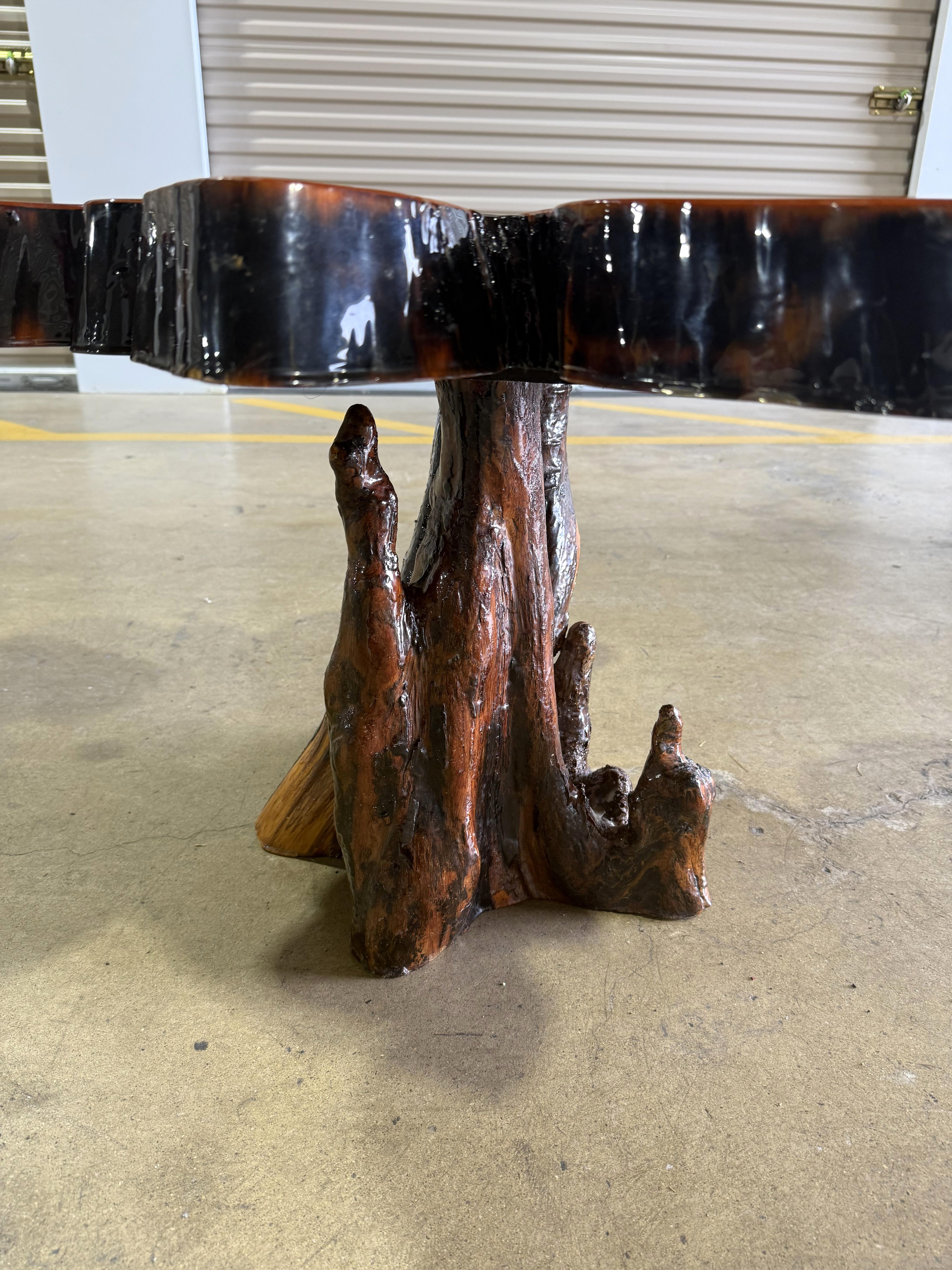 Mid-20th Century Vintage Live Edge Redwood Burl Coffee or End Table For Sale