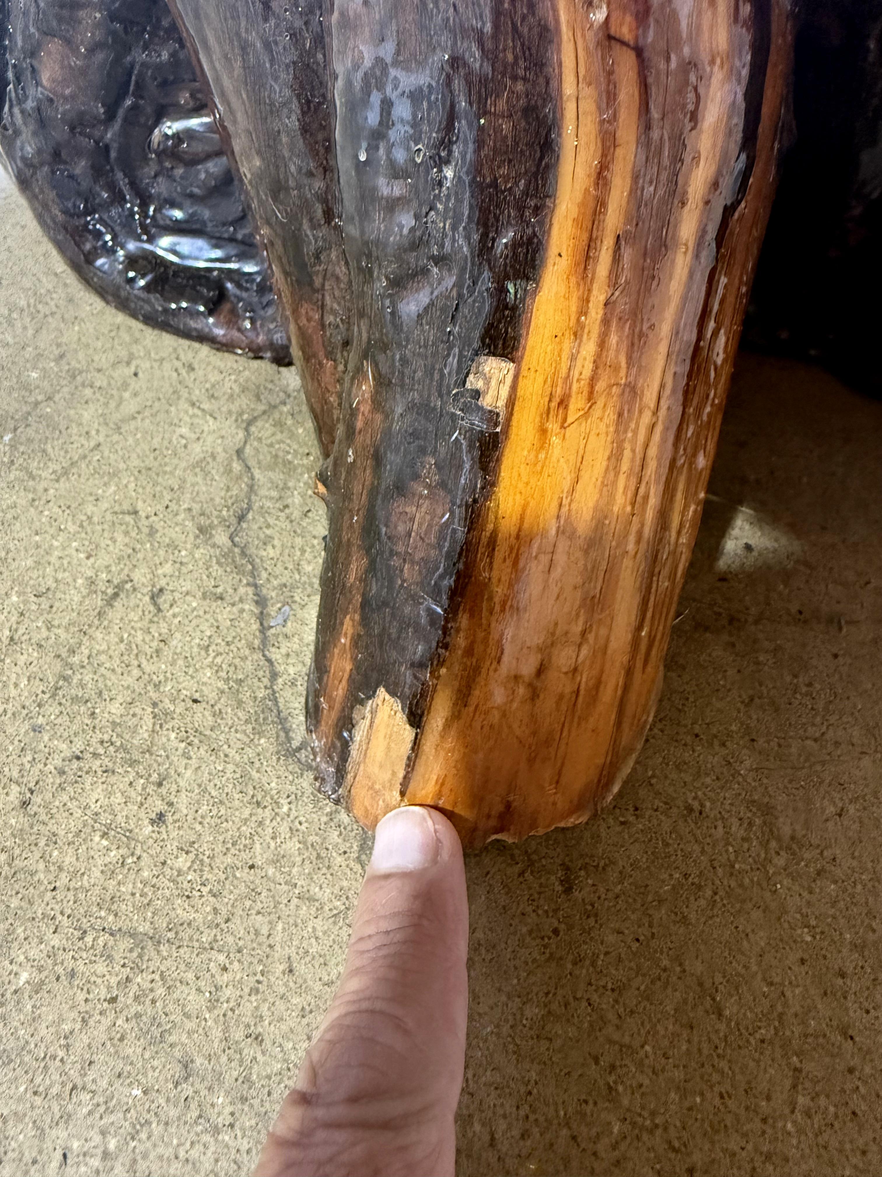 Vintage Live Edge Redwood Burl Coffee or End Table For Sale 2