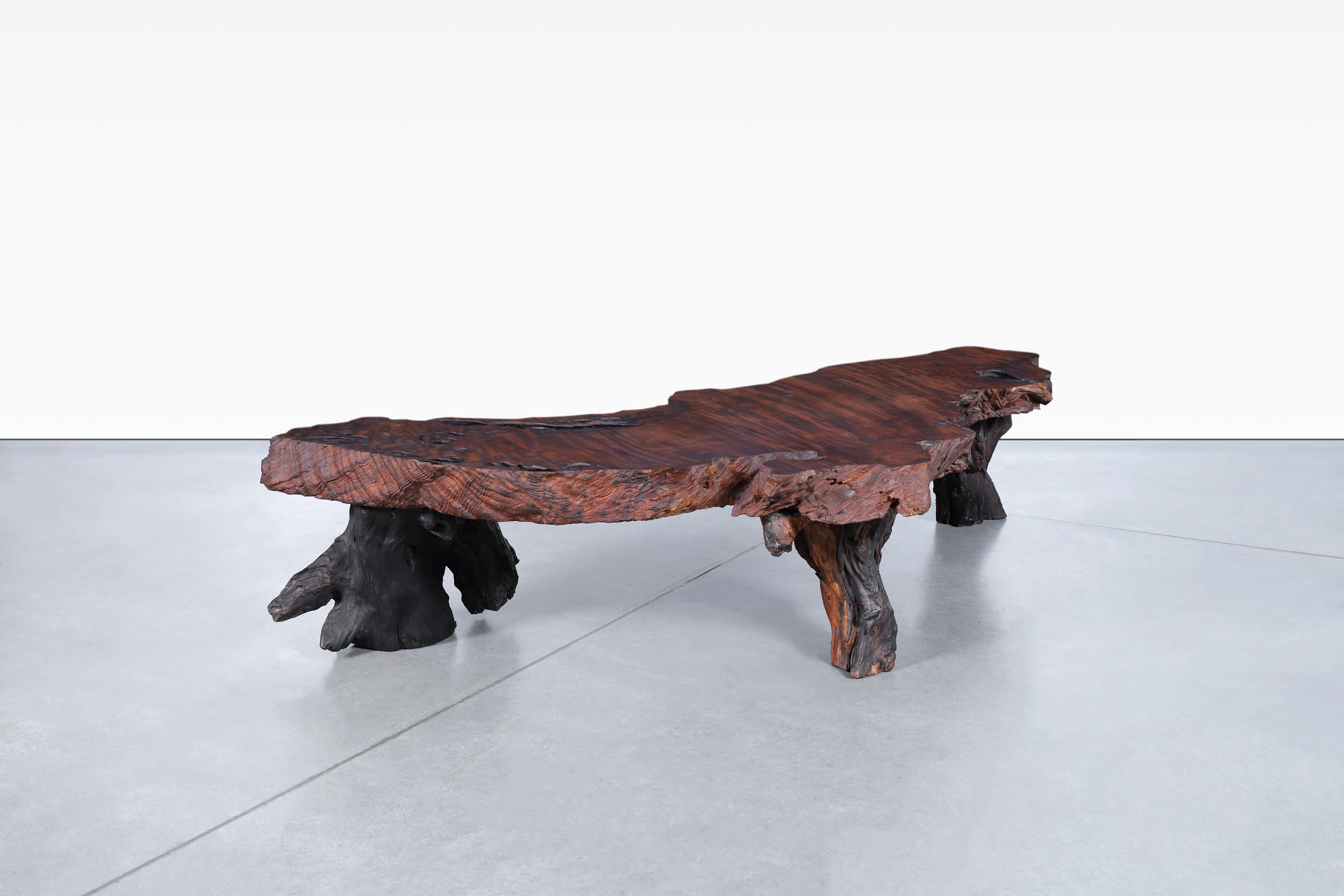 redwood slab tables for sale