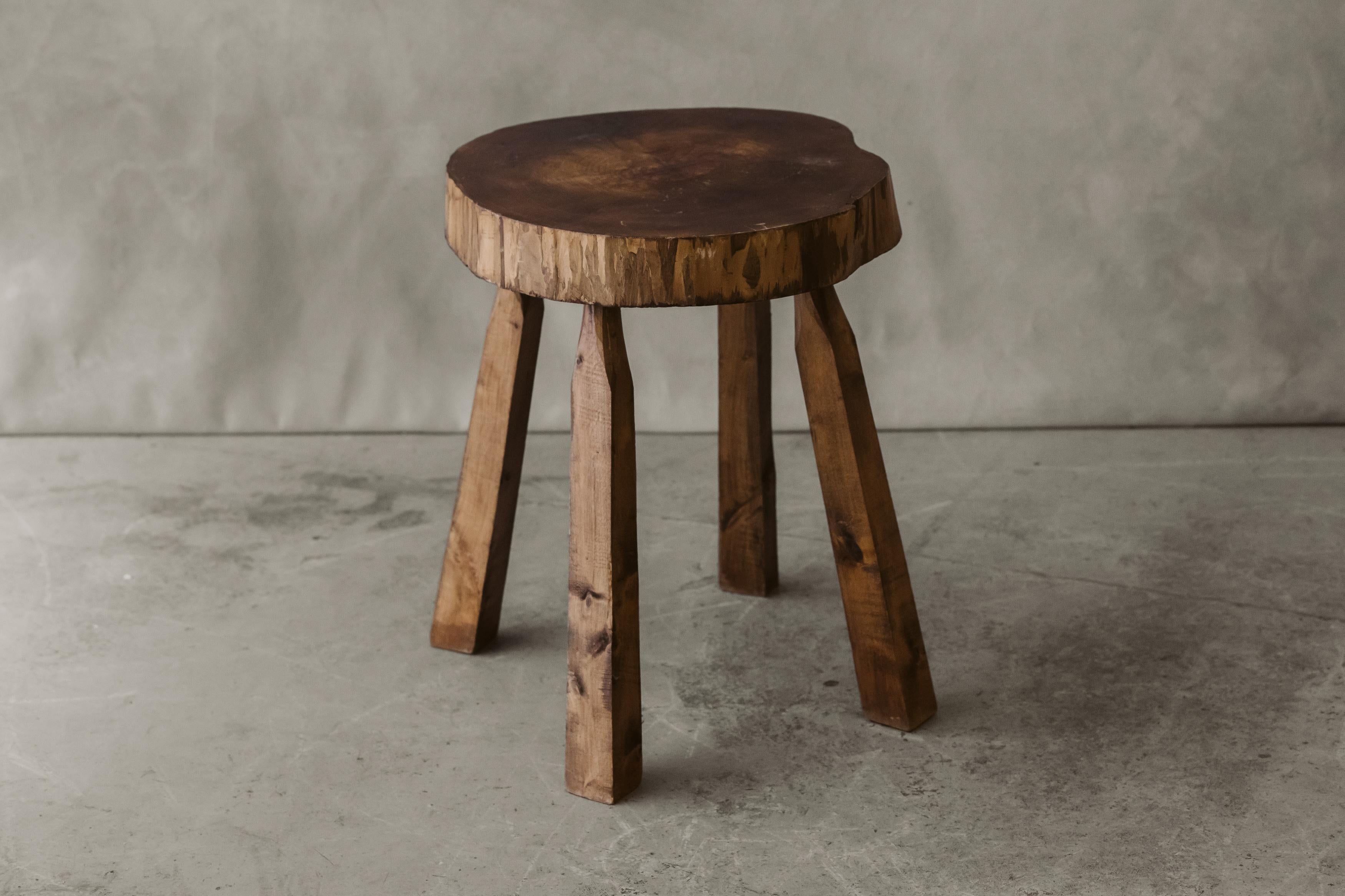 Vintage Live Edge side table From France, Circa 1950. Nice patina and wear.

We don't have the time to write an extensive description on each of our pieces. We prefer to speak directly with our clients.  So, If you have any questions or would like