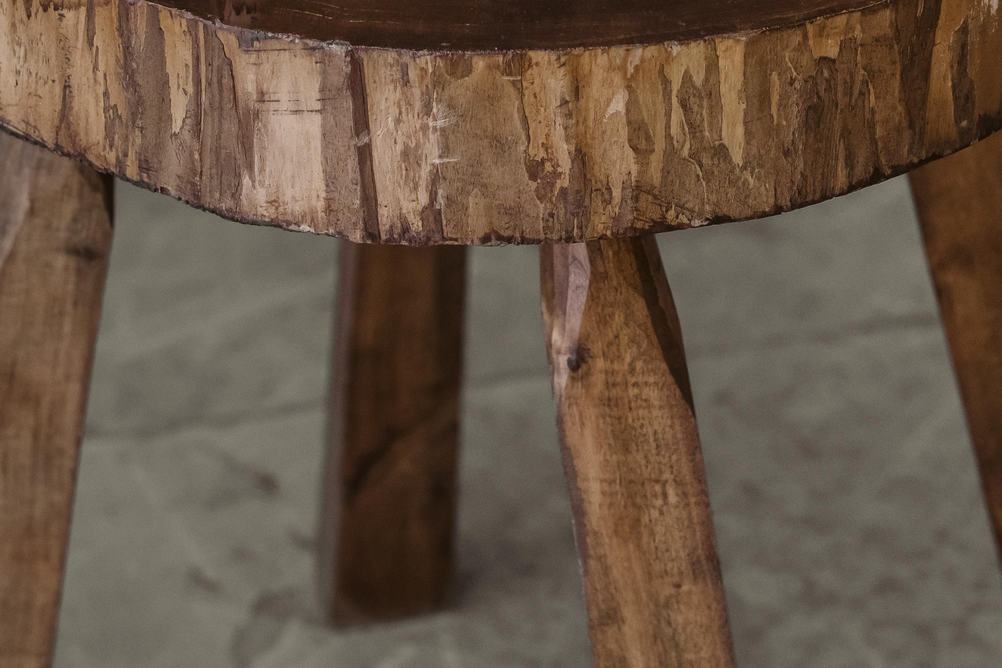 European Vintage Live Edge Side Table From France, Circa 1950