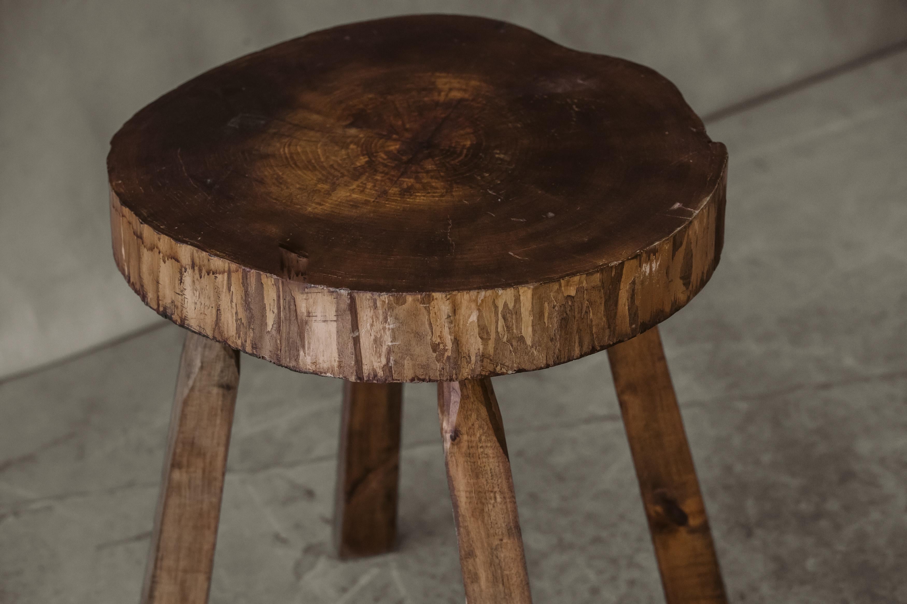 Vintage Live Edge Side Table From France, Circa 1950 In Good Condition In Nashville, TN