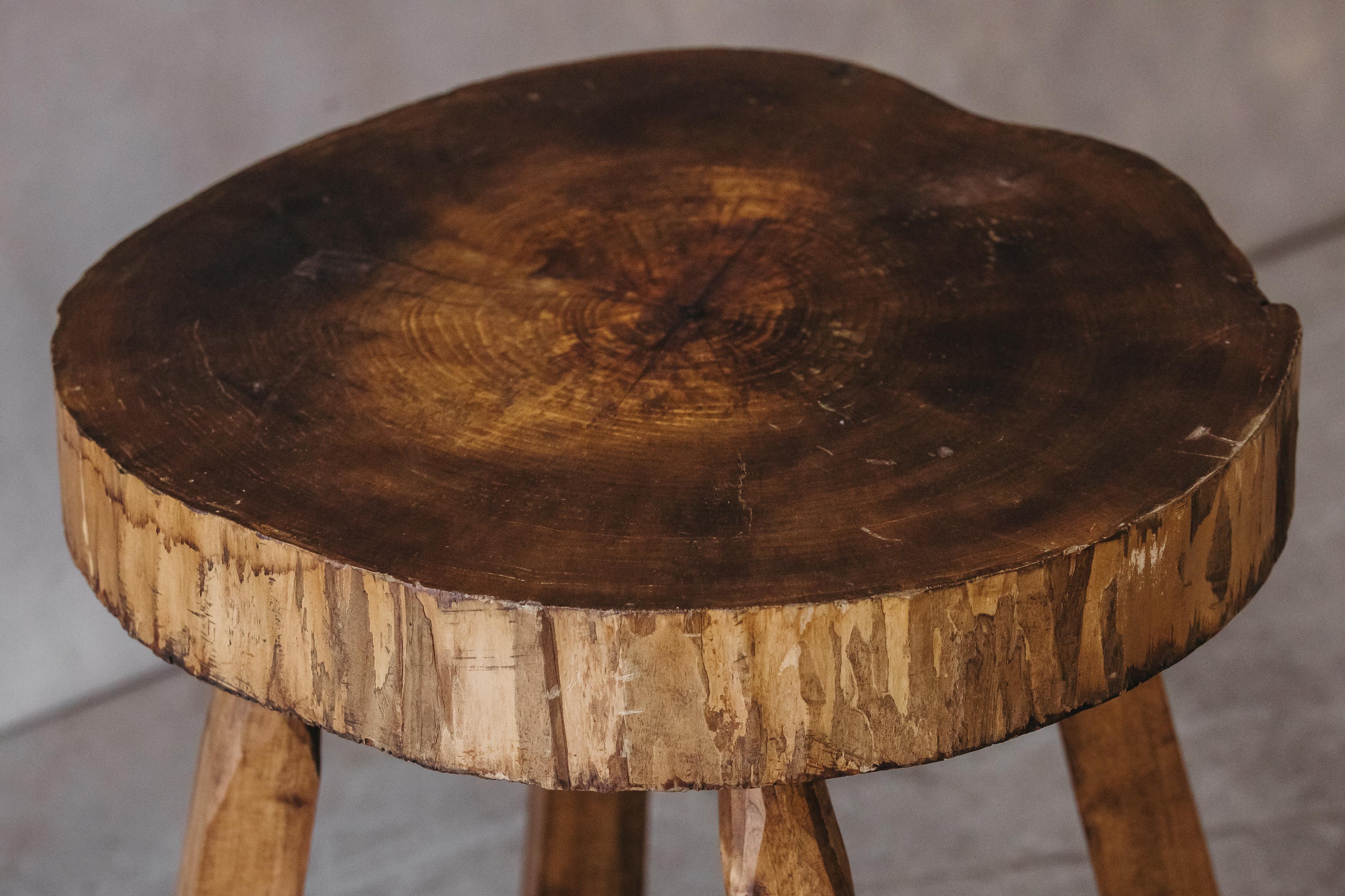 Mid-20th Century Vintage Live Edge Side Table From France, Circa 1950