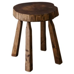 Vintage Live Edge Side Table From France, Circa 1950