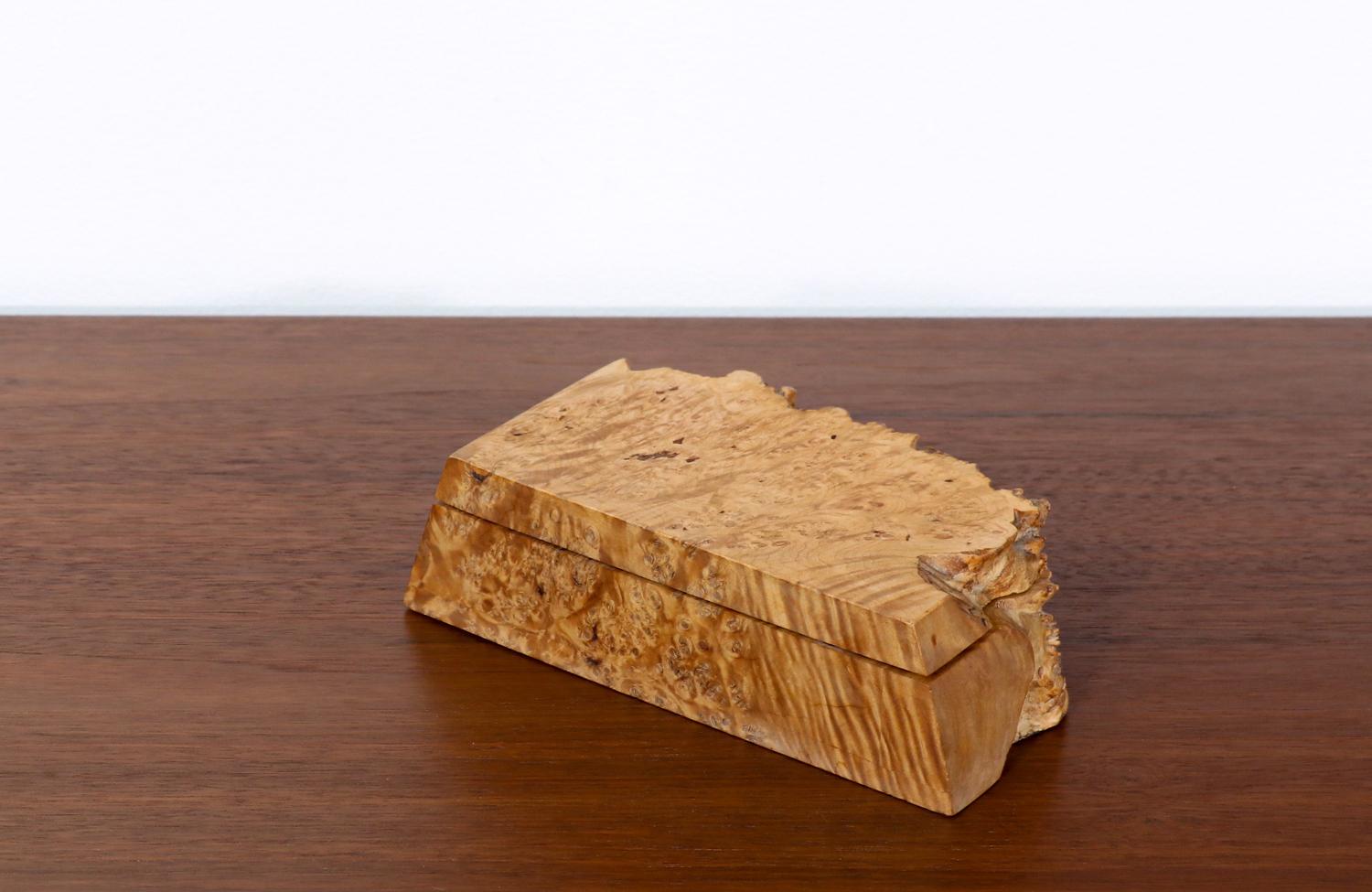 American Vintage Live Edge Trinket Jewelry Box by Michael Elkan  For Sale