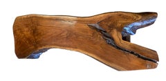 Vintage Live Edge Walnut Wood Coffee Table or Bench with Lacquer Finish
