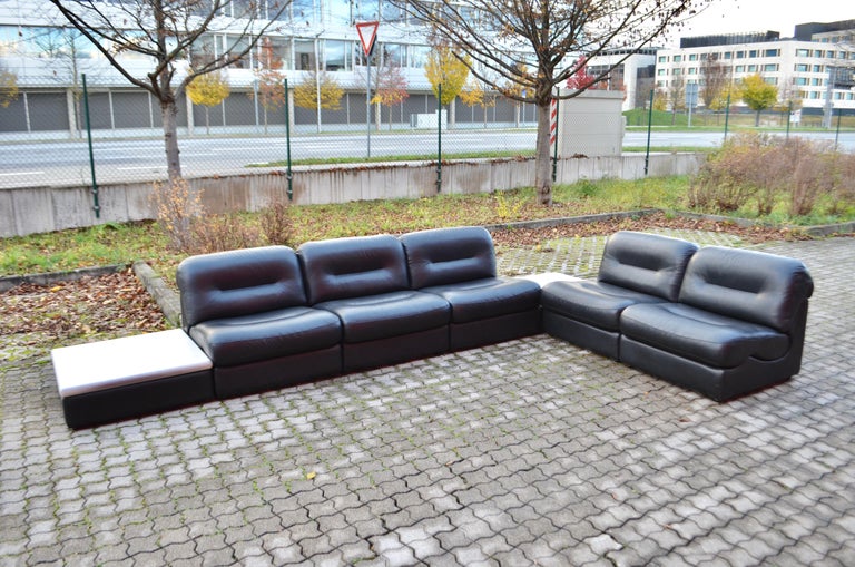 Black leather lounge suite sale