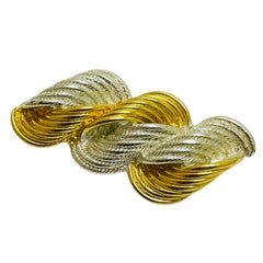 Vintage LIZ CLAIBORNE signed gold silver tone designer brooch