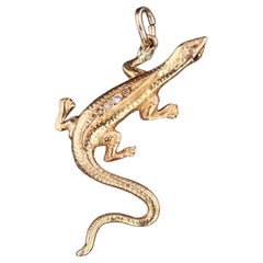 Vintage Eidechsen-Konversion-Anhänger aus 14k Gold
