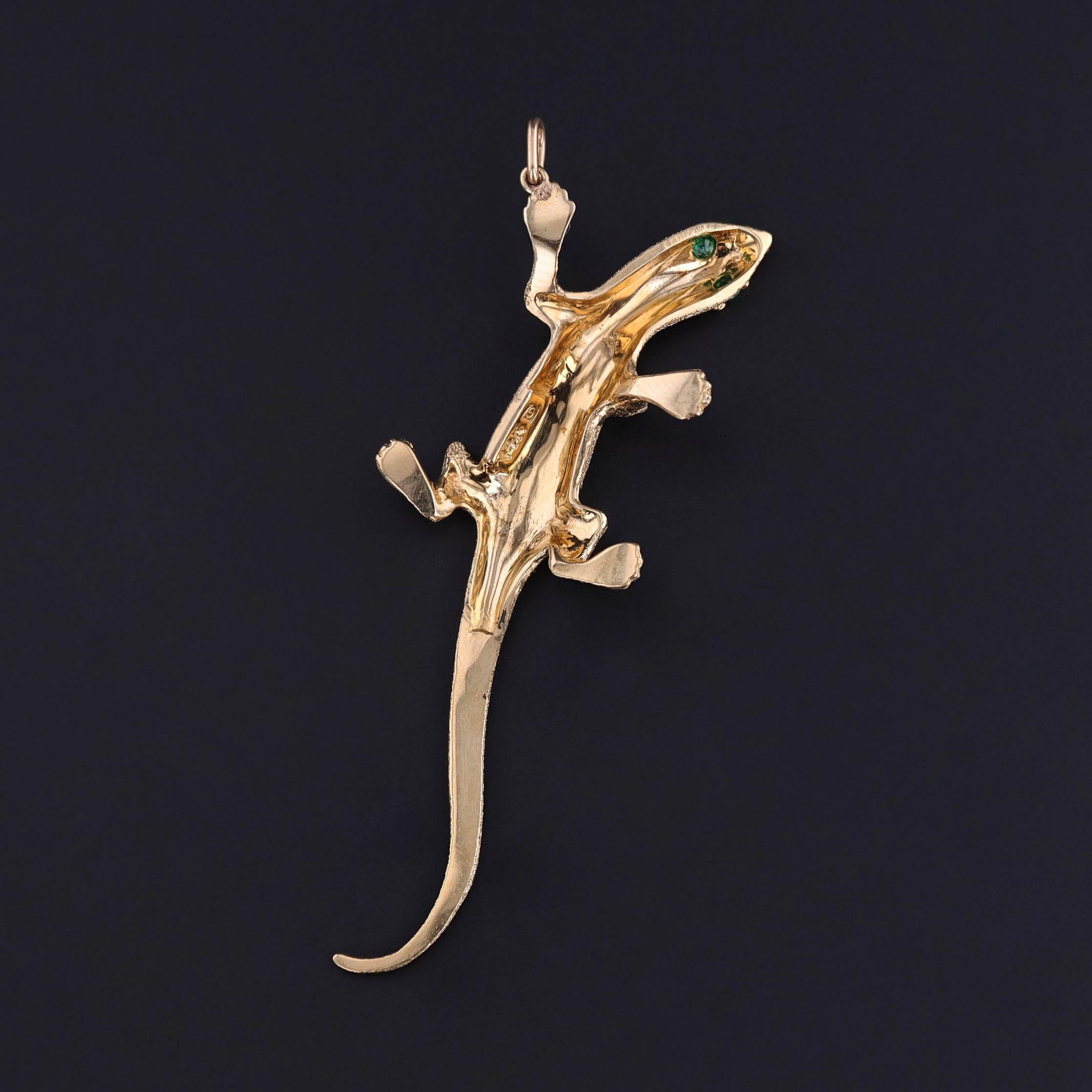 Colgante Lagarto Vintage de Oro de 14k en Bueno estado para la venta en Lewisburg, PA
