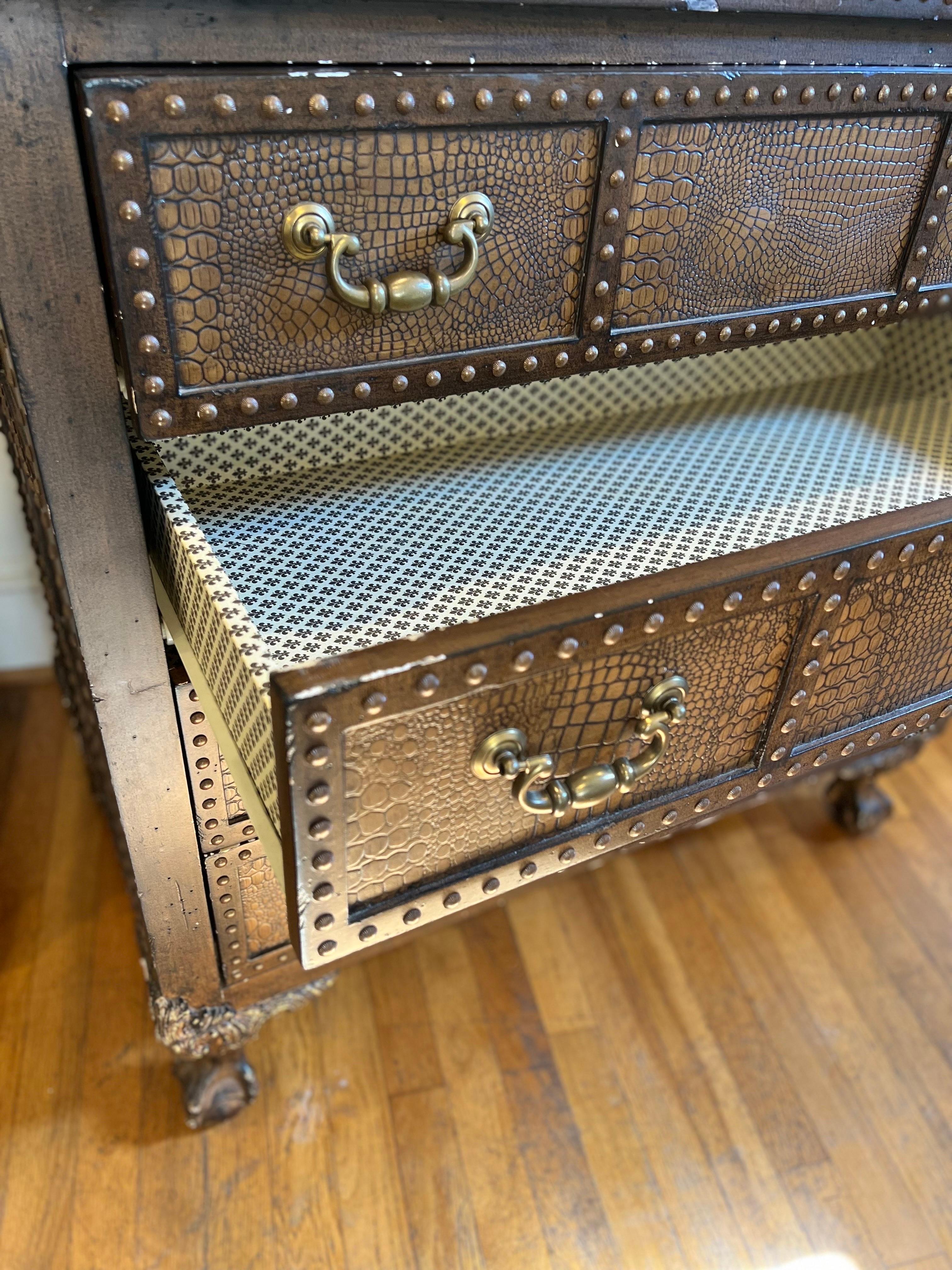 Philippine Vintage Lizardskin / Snakeskin Reptile Dresser Chest of Drawers For Sale