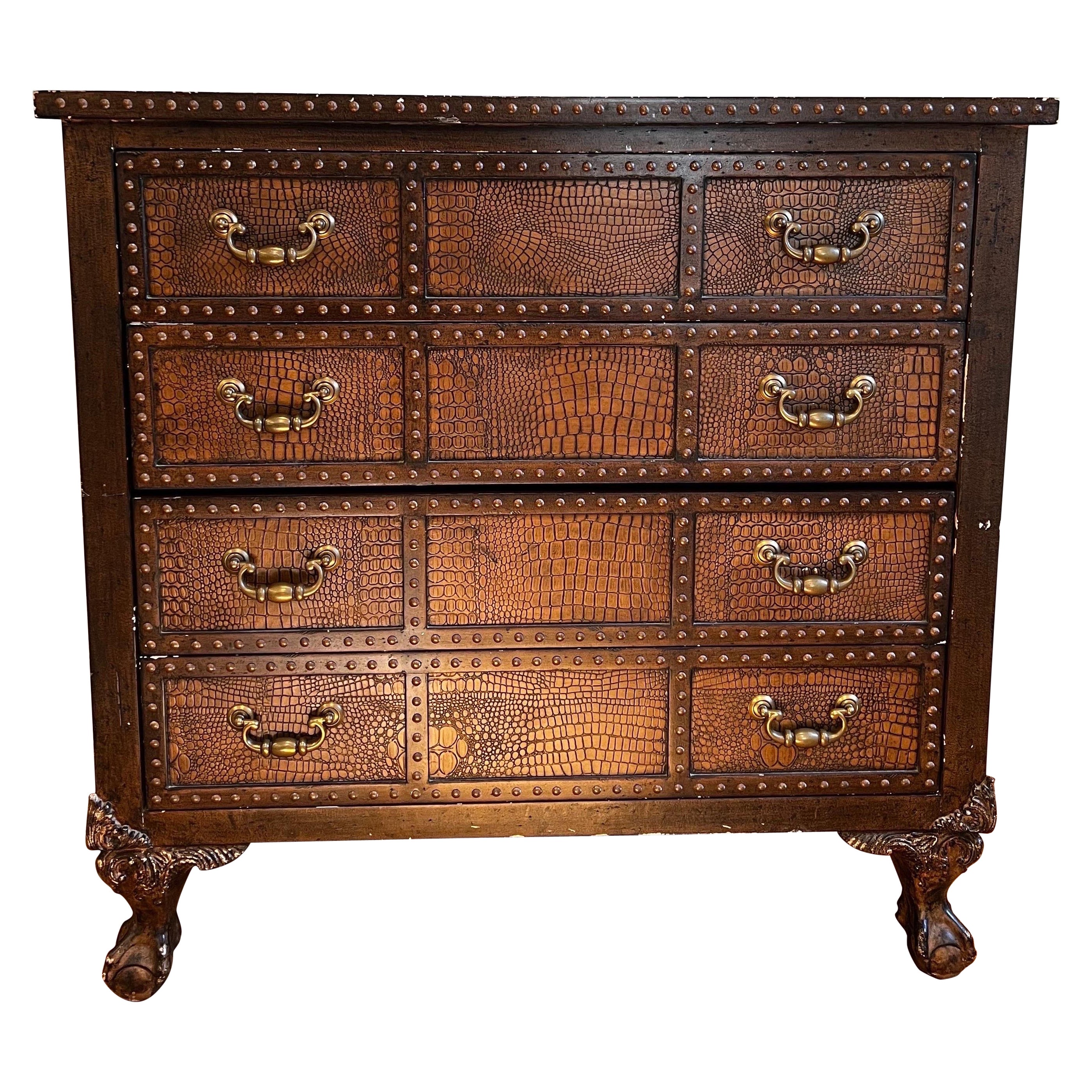 Vintage Lizardskin / Snakeskin Reptile Dresser Chest of Drawers