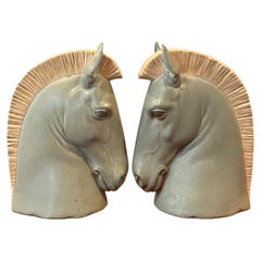 Vintage Lladró “Salvador Furió” Horse Head Sculptures / Bookends, Model #2010