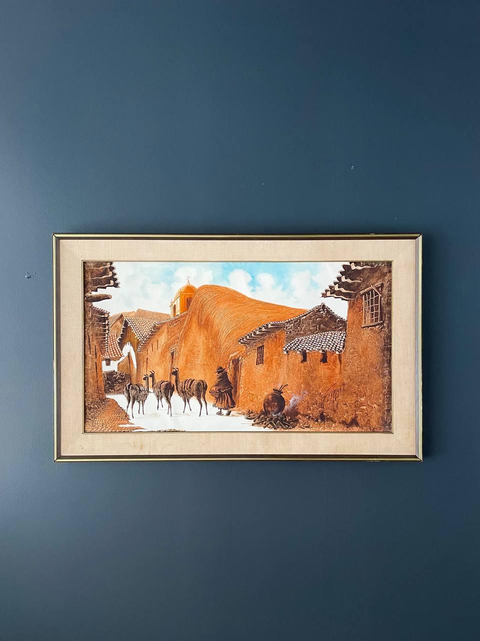 Condition: Original Vintage Condition 

Materials: Oil On Canvas, Wood with Brass Accent  Frame
Style: Realism 