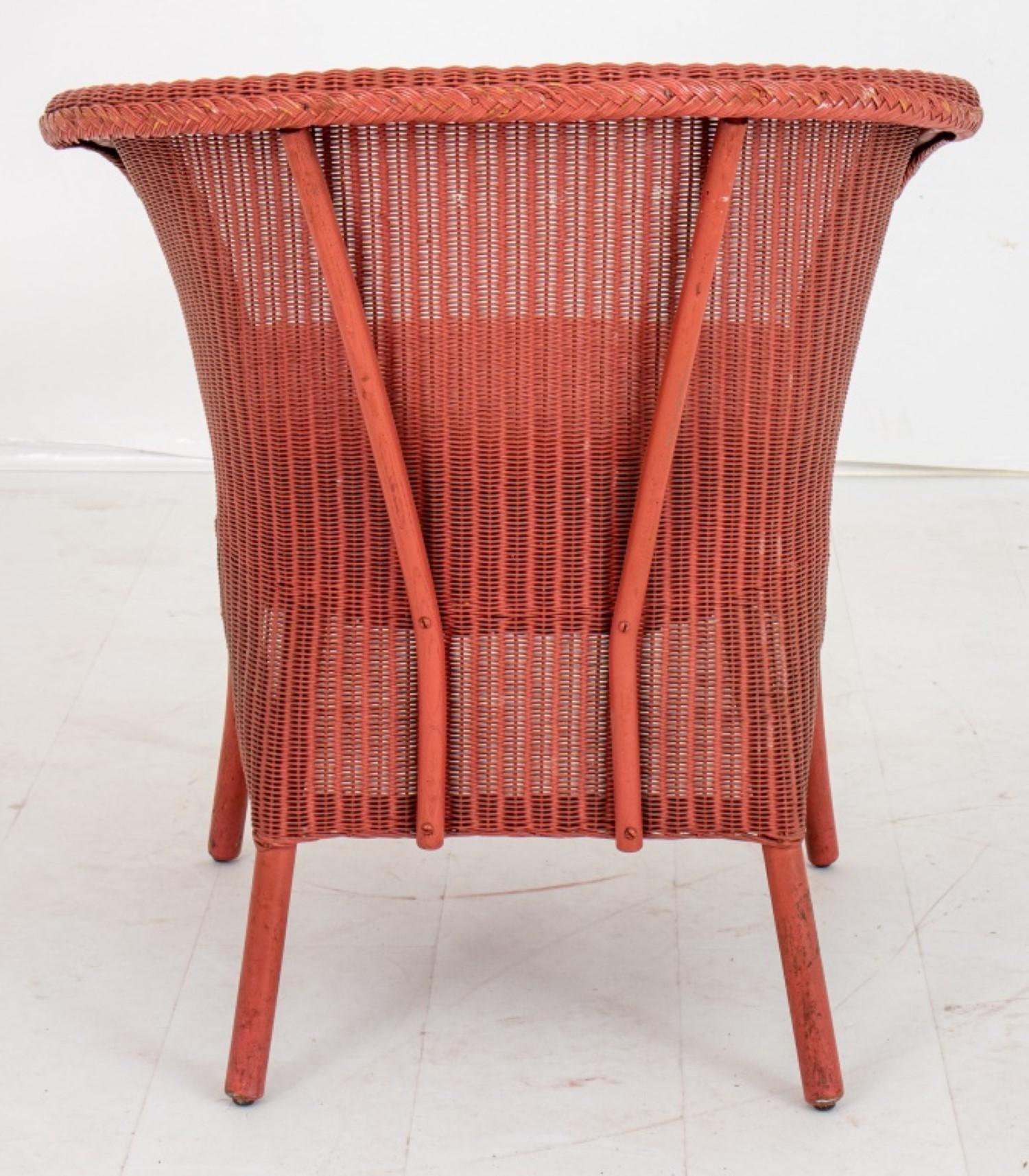 American Vintage Lloyd Loom Beverly Wicker Tub Chair For Sale