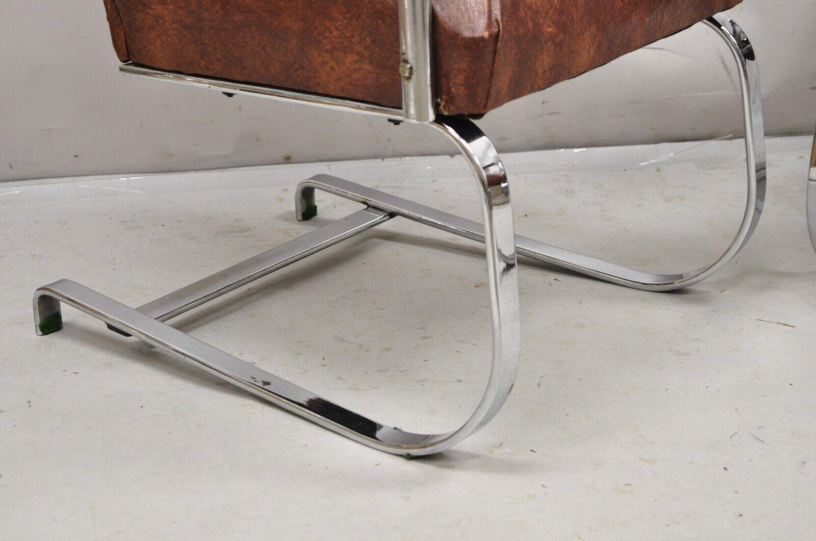 Mid-20th Century Vintage Lloyd Mfg Kem Weber Art Deco Steel Cantilever Lounge Chairs - a Pair For Sale
