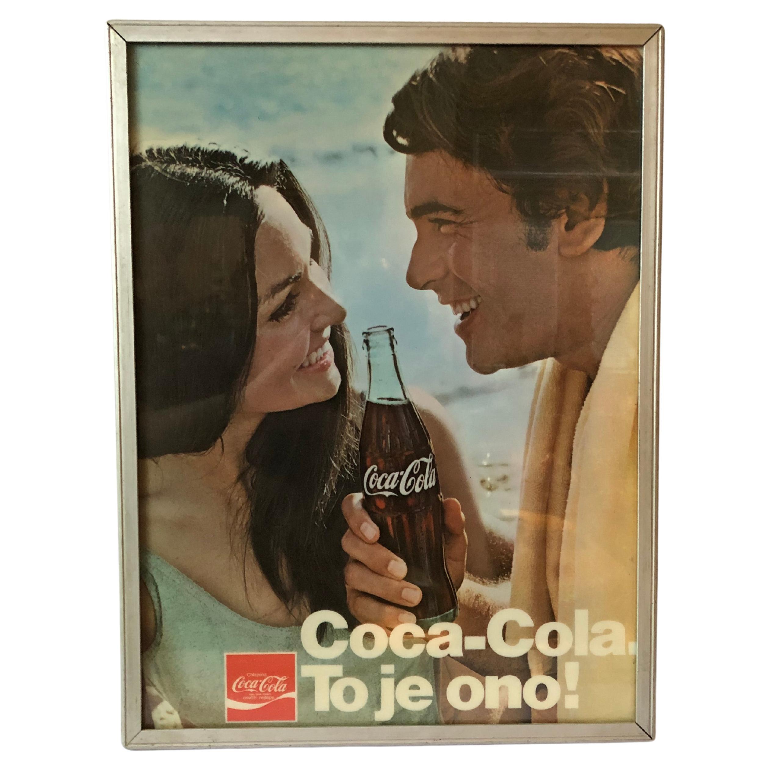 Beleuchtete Werbetafel von Coca-Cola, 80er Jahre, Tschechoslowakei