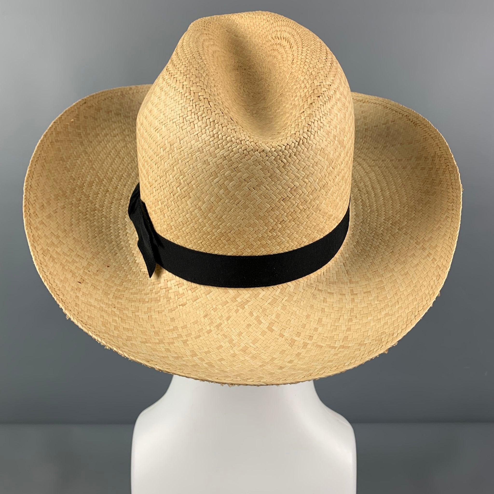 Uomo Vintage Lock & Co Hatters Taglia M Beige Cappelli di paglia in vendita