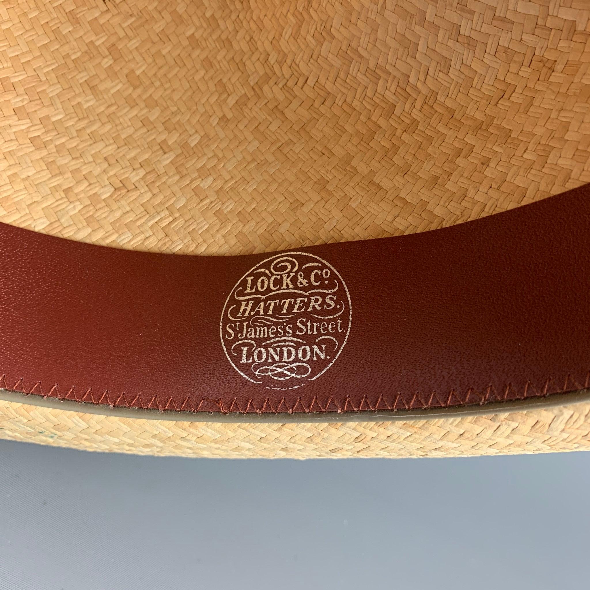 Vintage LOCK & CO HATTERS Size M Beige Straw Hats For Sale 3