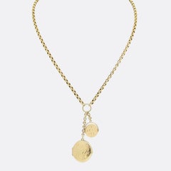 Vintage Locket and 'I love you' Spinner Charm Necklace