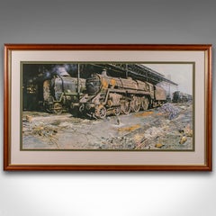 Vintage Locomotive Print, English, Framed, Steam Train Interest, Railwayana, Art