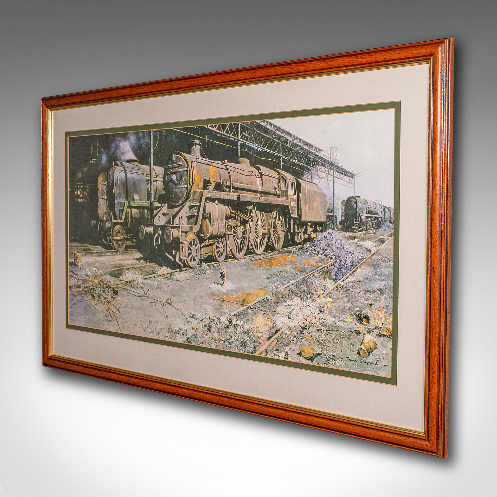 Altro Stampa Locomotiva d'epoca, inglese, con cornice, Interesse per i treni a vapore, Railwayana, Arte in vendita