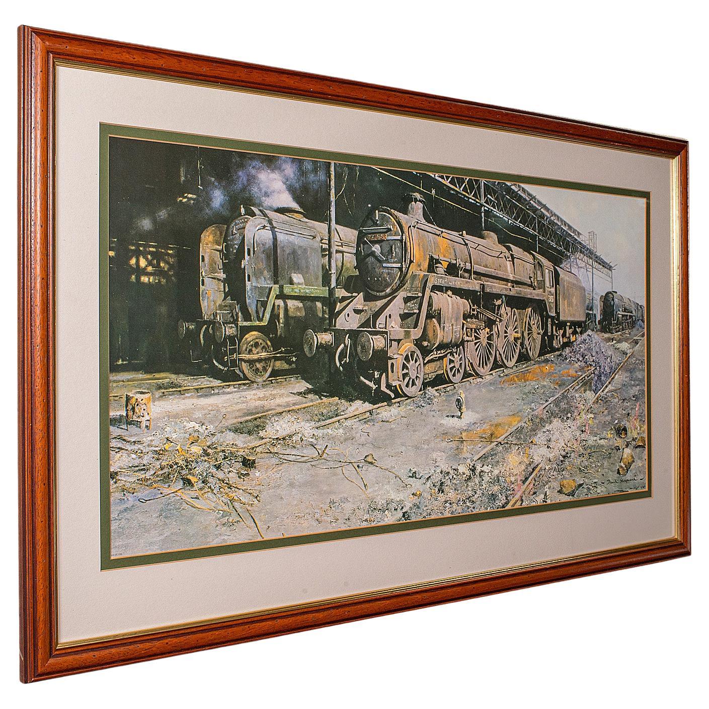 Vintage Locomotive Print, English, Framed, Steam Train Interest, Railwayana, Art
