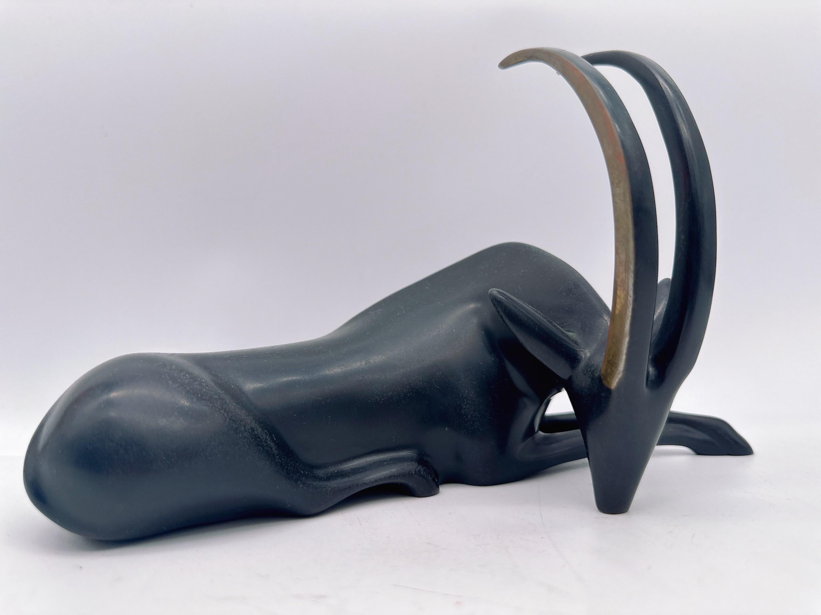 Vintage Loet Vanderveen Signed Bronze Antelope Sculpture Art Statue For Sale 9