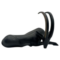 Vintage Loet Vanderveen Signed Bronze Antelope Sculpture Art Statue