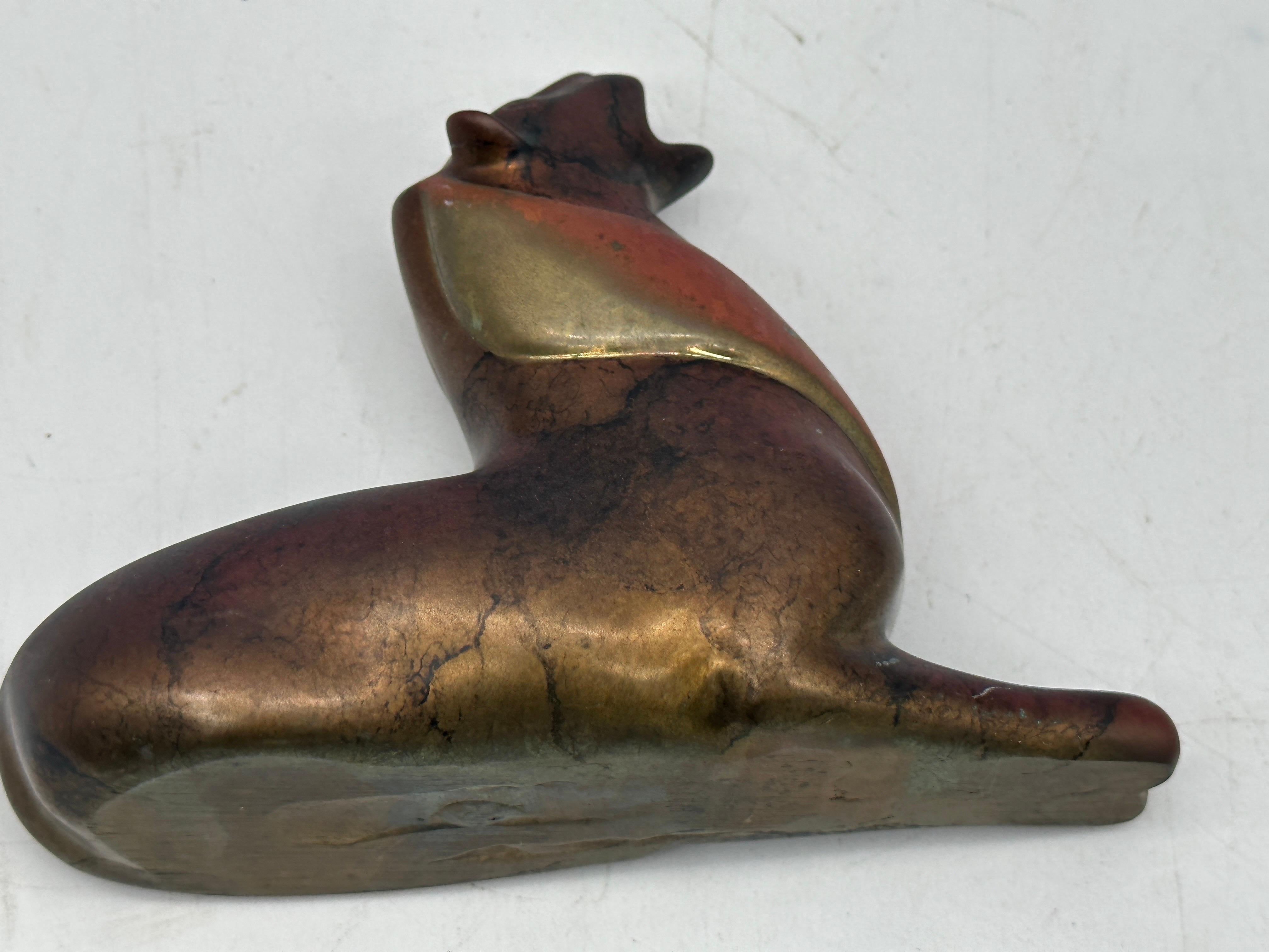 Vintage Loet Vanderveen Signed Bronze Lion Sculpture Art Statue For Sale 6