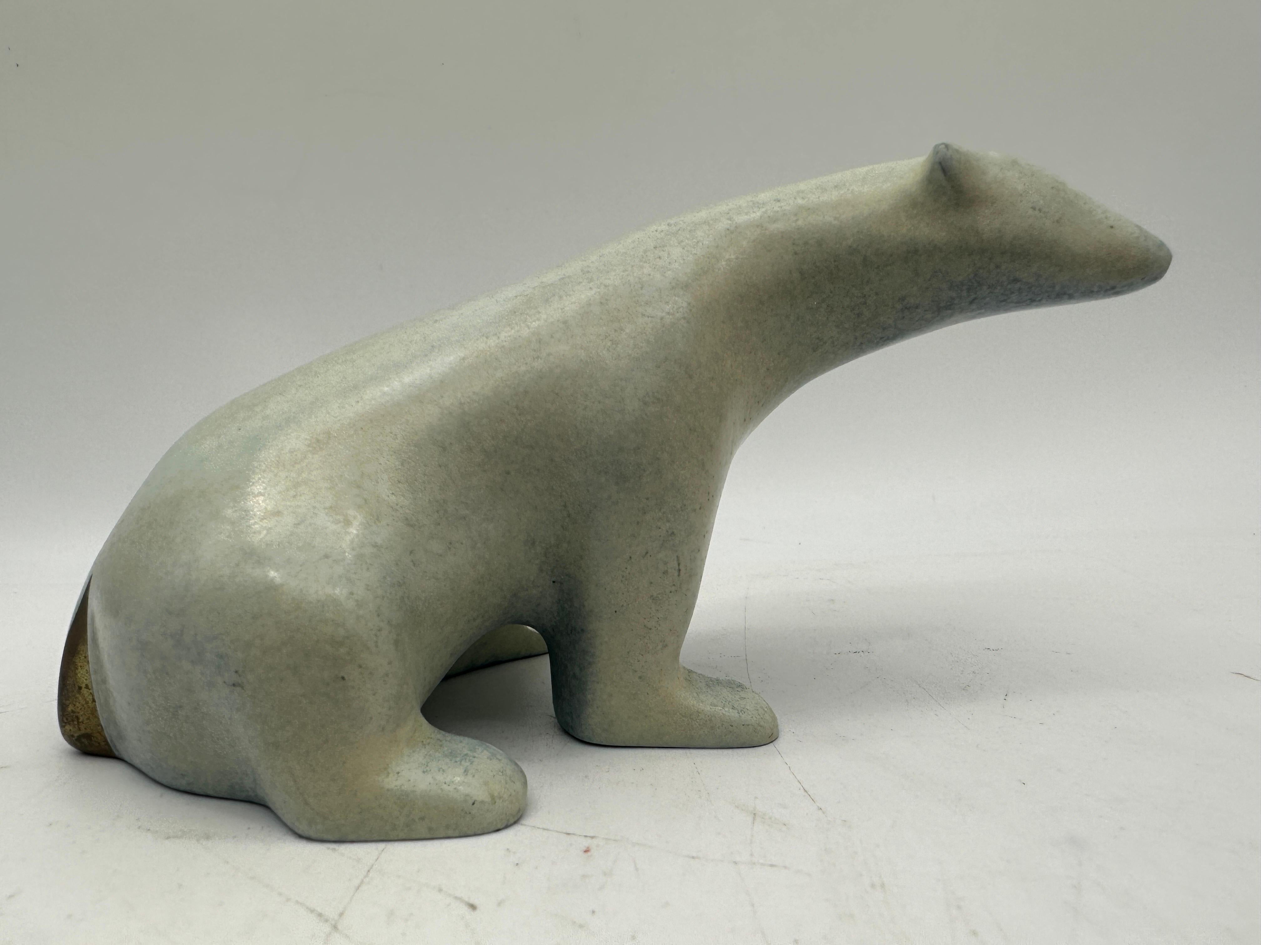 Vintage Loet Vanderveen Signed Bronze Polar Bear Sculpture Art Statue 6