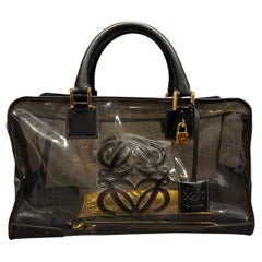 Vintage Loewe Amazona 35 PVC Black Tote